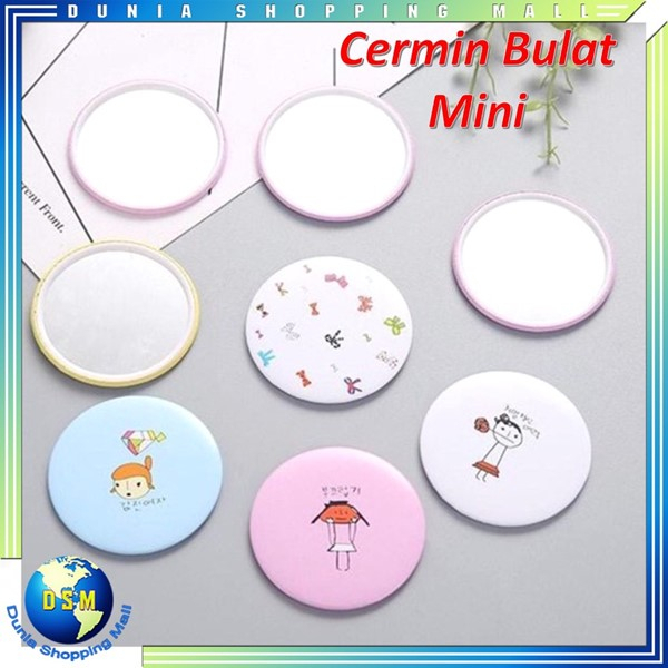 Cermin Mini Bulat Karakter Kaca Make Up AS06