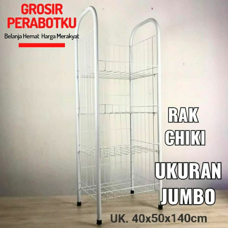 Rak Chiki Serbaguna Jumbo Susun 4 Rack Keranjang Ciki Serbaguna 4 Tahap Warna