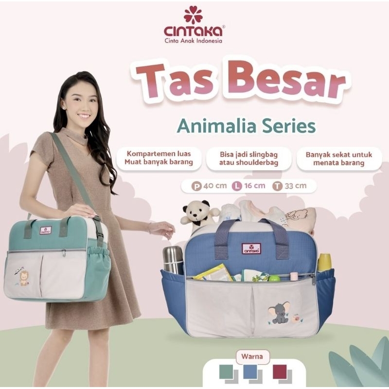 Cintaka Tas Bayi Besar Saku Print Animalia Series - CBT 3151