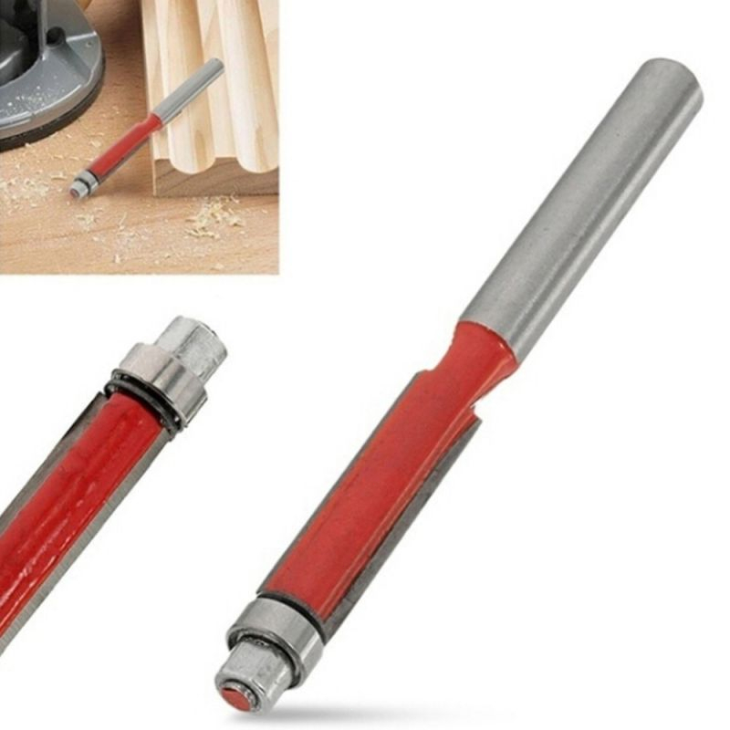 4pcs Mata Profil Router 1/4 Flush Trim Router Bits Mata Profil Lurus Flush Trimmer Bits Untuk Pemangkasan Kayu