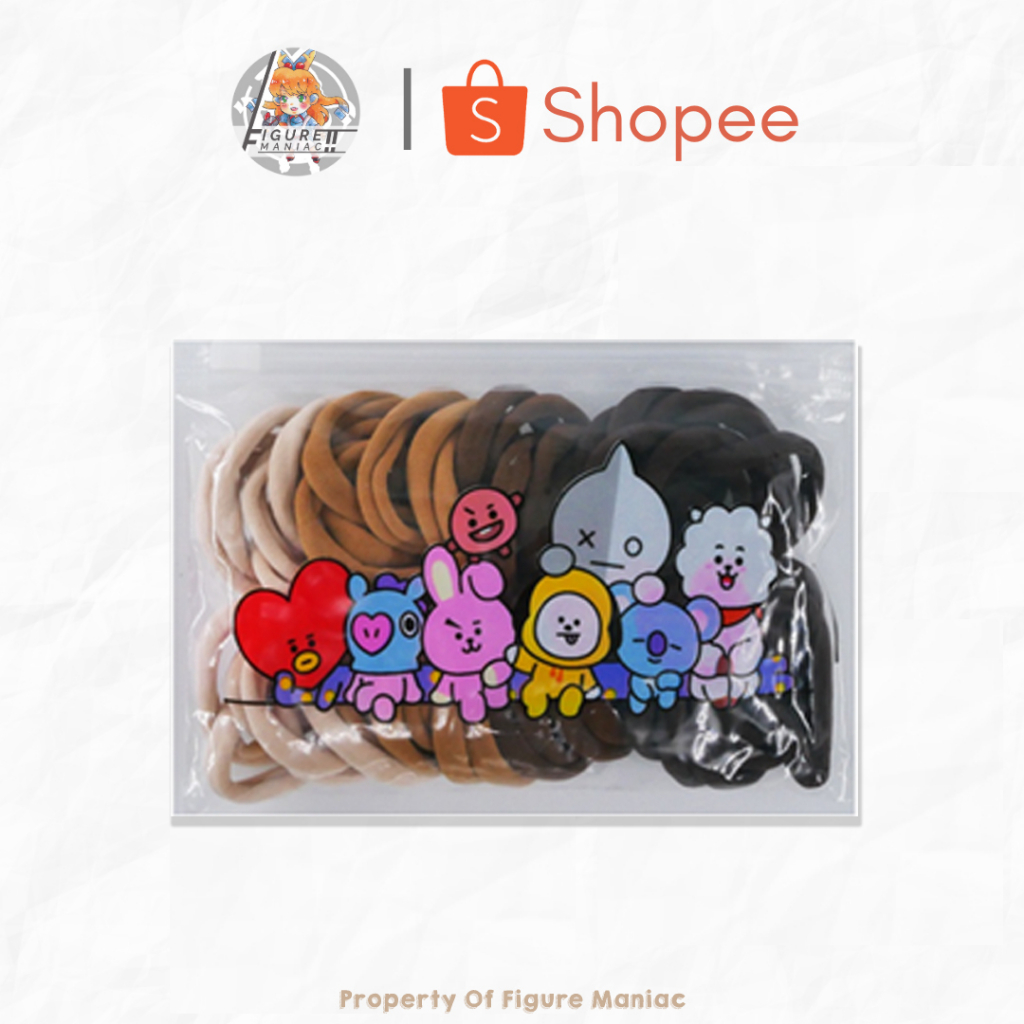 Figure Maniac - Kuncir Donat Free BT21 Pouch Edition Premium Import Ikat Rambut Donat