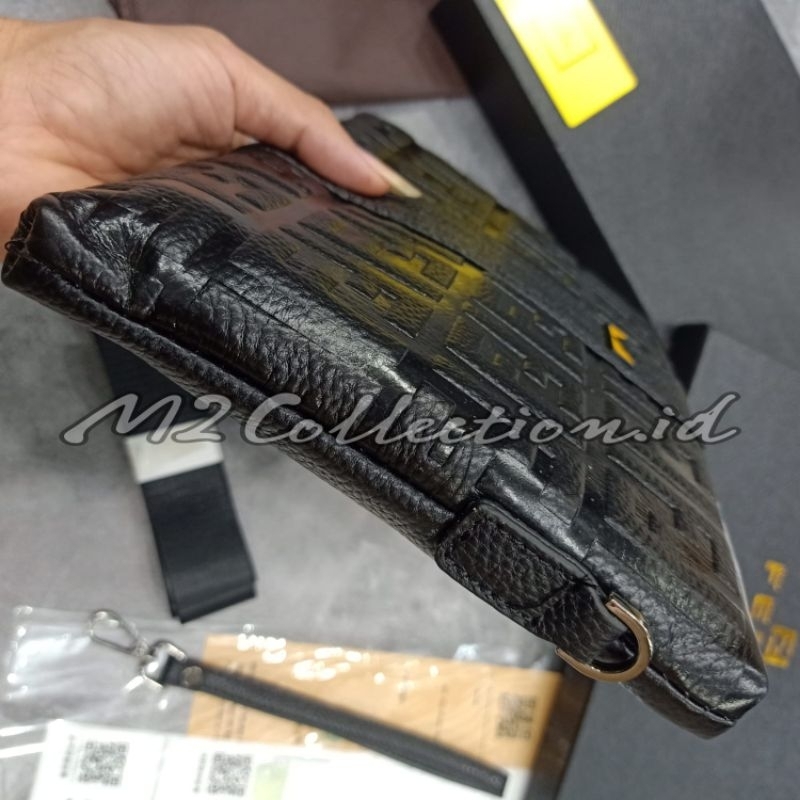 Clutch Fendi Leather Embos Tas Tangan Kulit Asli Import