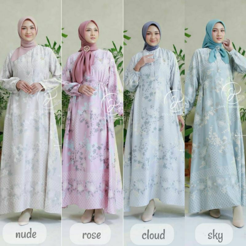 DYN Shakira Dress Lebaran Jacguard Gamis Kondangan Kekinian