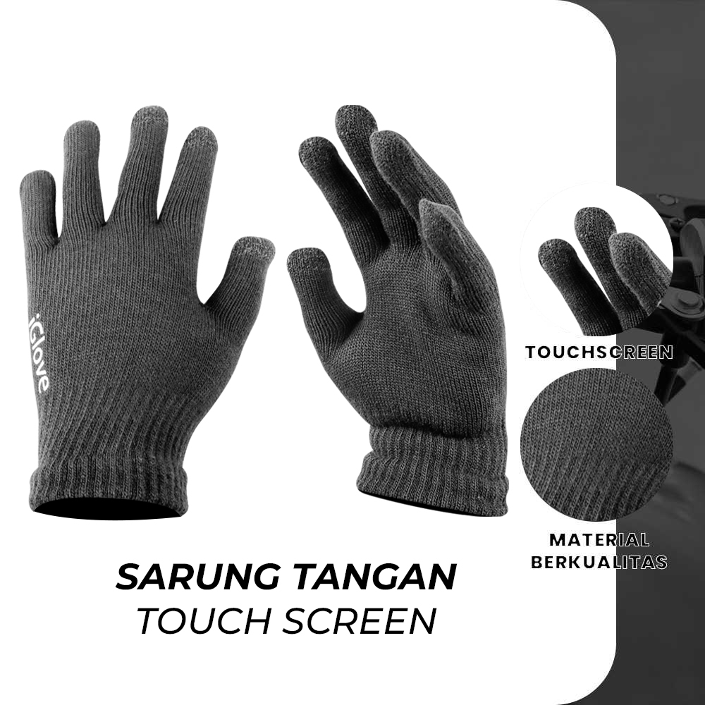 SARUNG TANGAN TOUCH SCREEN UNTUK SMARTPHONE &amp; TABLET HITAM