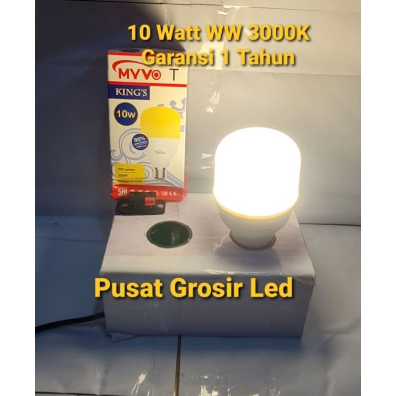 Lampu Led MYVO KING 10 Watt 10W Cahaya Putih 6500K &amp; Cahaya Kuning 3000K Garansi 1 Tahun