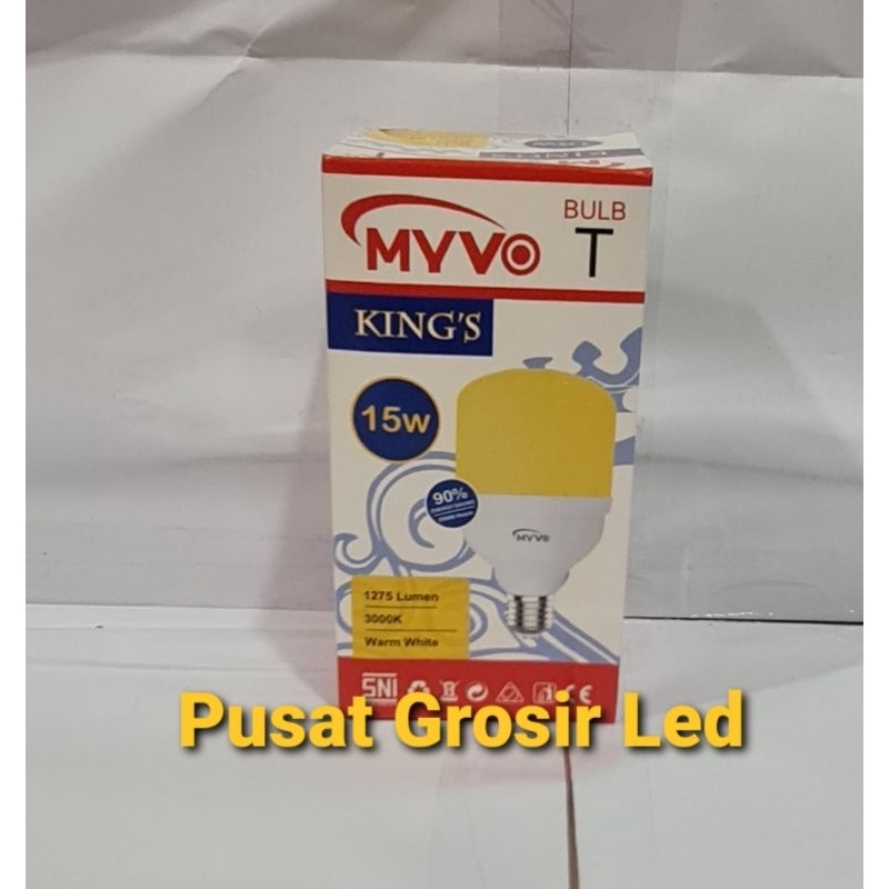 Lampu Led MYVO KING'S 15 Watt 15W Cahaya Putih 6500K &amp; Cahaya Kuning 3000K Garansi 1 Tahun