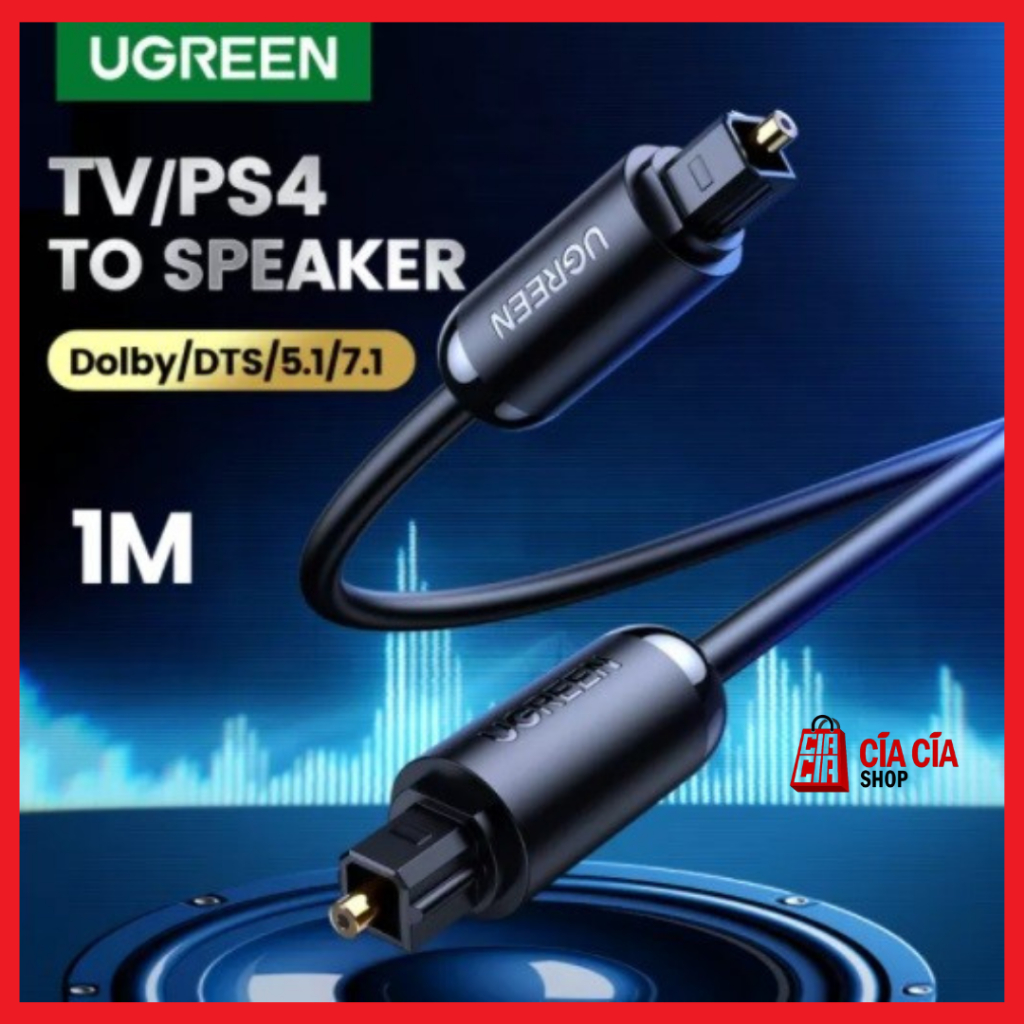 UGREEN Kabel Toslink Optical Digital SPDIF Kabel Audio Fiber Optic Kabel Optical Digital
