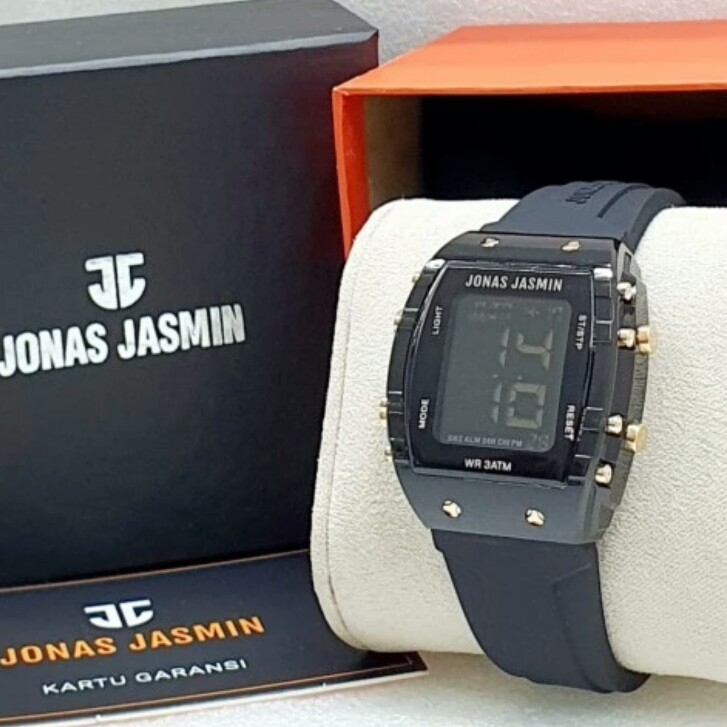 Jam tangan Jonas Jasmin 2244 L tali karet digital original wanita