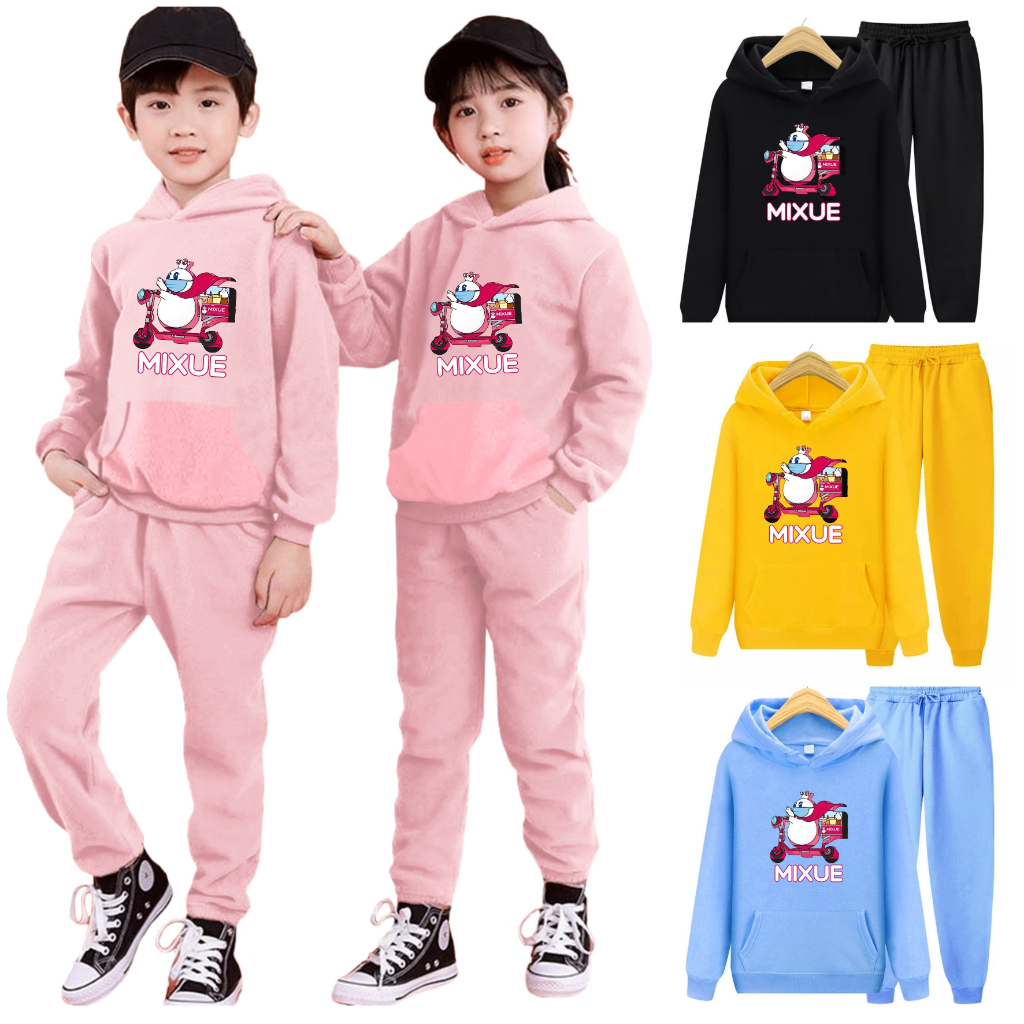 Setelan Sweater Hoodie  Anak MIXUE ICE CREAM Usia 4-14 Tahun Bisa Bayar Ditempat COD