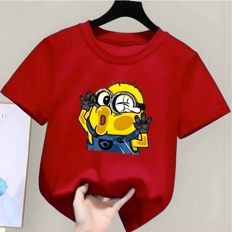 Dunia.Oblong Baju Kaos Anak Minion Kuning Atasan Anak Laki Laki Kaos Anak Unisex Baju Anak Perempuan Dan Laki Laki Kaos Distro Anak