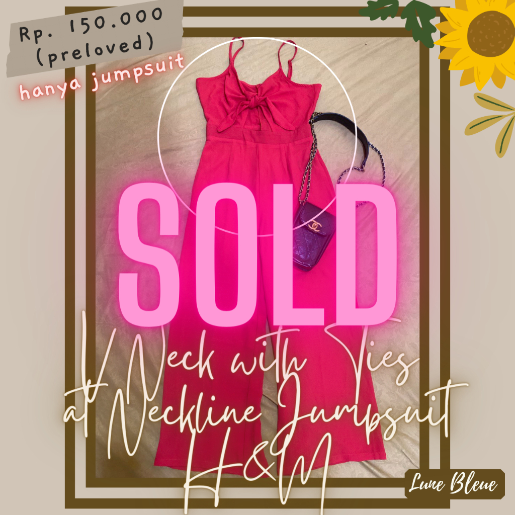 Preloved V Neck with Ties at Neckline Jumpsuit Divided H&M Dress Merah