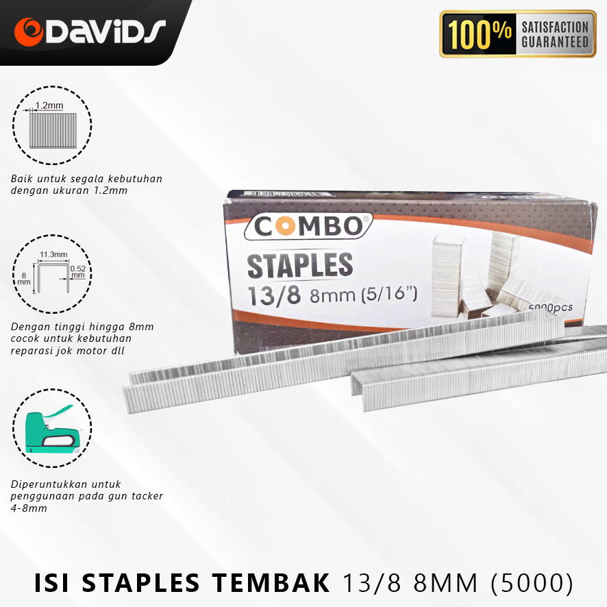 Isi Staples Tembak Gun Tacker Stapler Setaples Refill 8mm 13/8 Combo