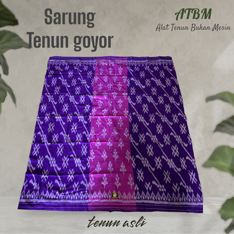 Sarung tenun goyor jahit tengah asli-ATBM Alat Tenun Bukan Mesin-motiv khas Bali loloan
