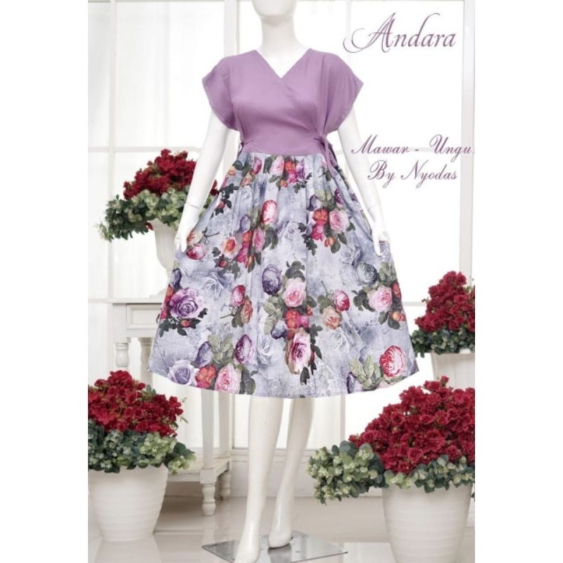 Andara by NyoDas, motif Mawar, warna Ungu, size L