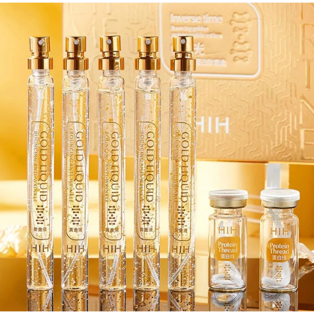 ORIGINAL HIH Collagen gold Thread Set Pengangkat Benang Protein Korea, Tanam Benang Wajah/Esensi Waj