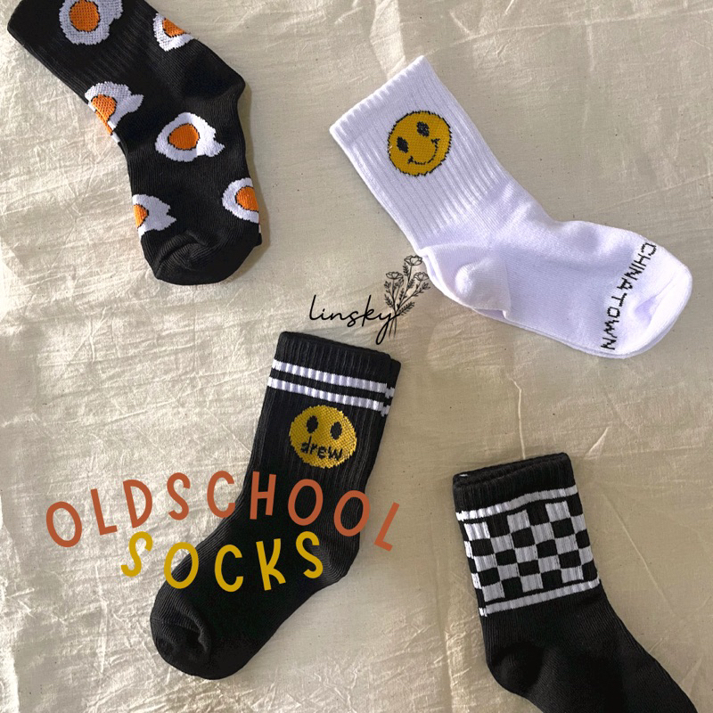 LINSKY BABY - Oldschool Socks Kaos Kaki Anak Motif Viral