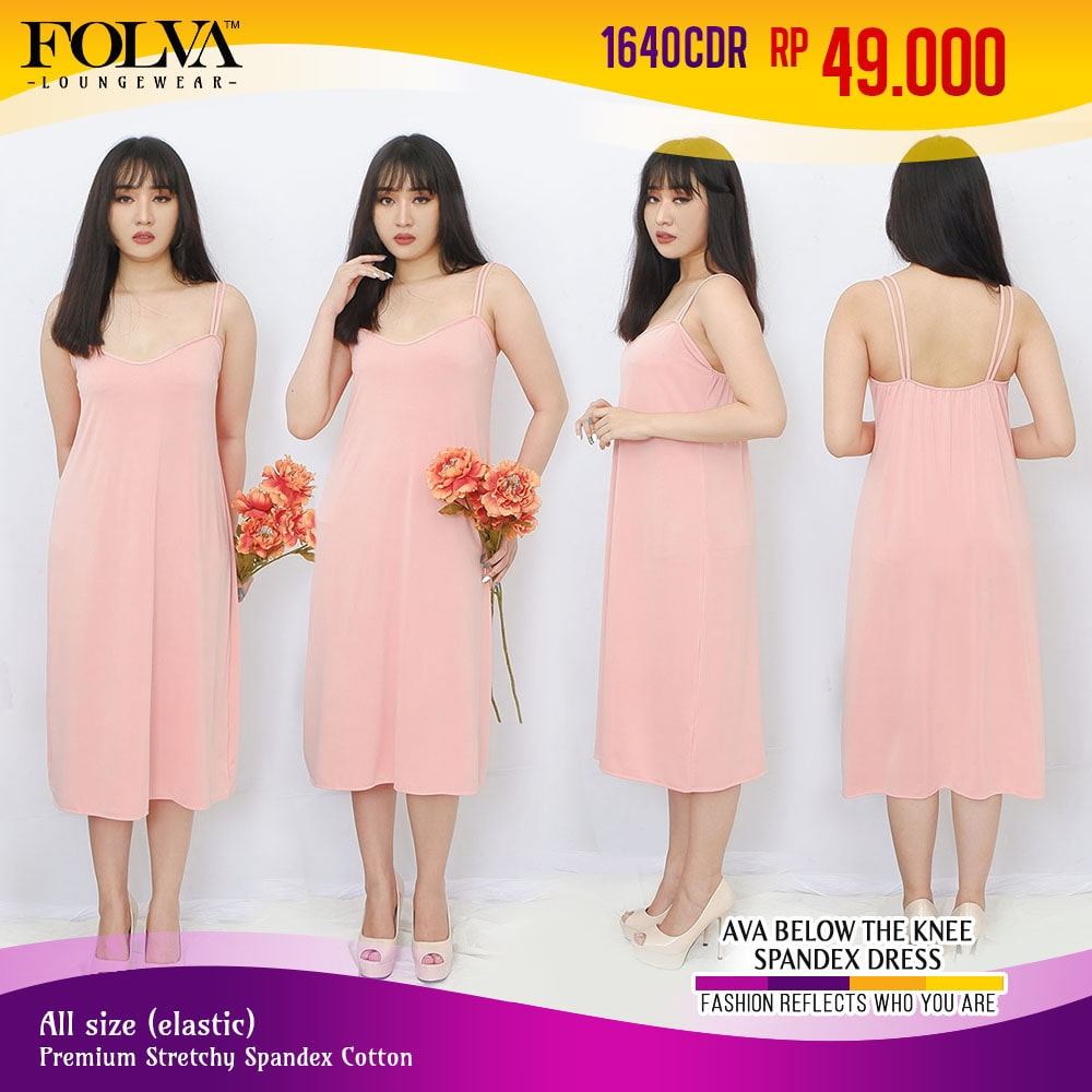 FOLVA dress tanktop baju tidur wanita daster spandex melar all size