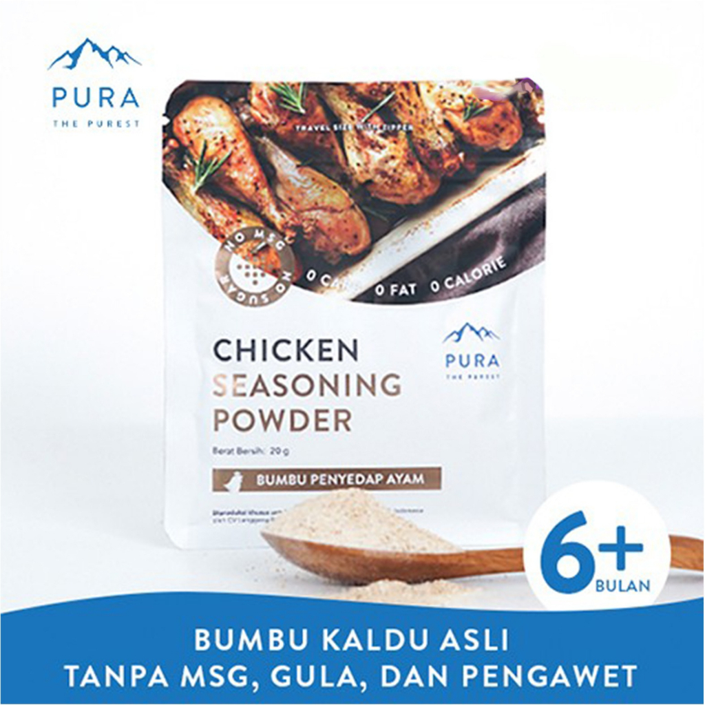 

Pura Seasoning Kaldu Ayam Kampung Asli Kaldu Mpasi Non Msg 20gr