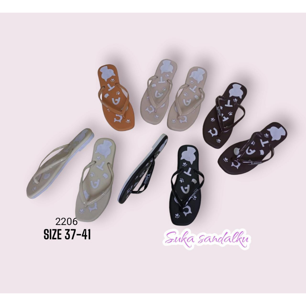 Sandal Jepit Jelly Alas Kucing Lucu