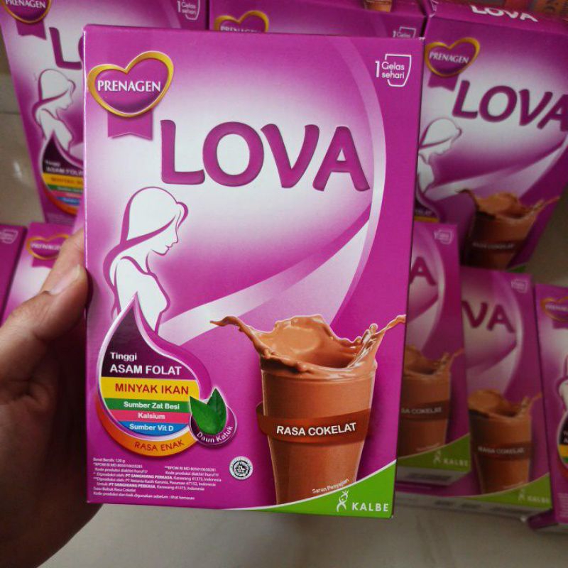 Susu Prenagen Lova Lovamil susu hamil kehamilan menyusui asam folat Stroberi dan Coklat Box 120gr 120 gram