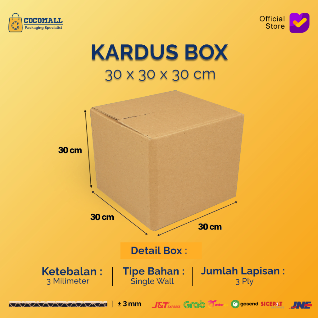 

Kardus Karton Box 30x30x30 CM Kotak Dus Packing Packaging Polos Baru
