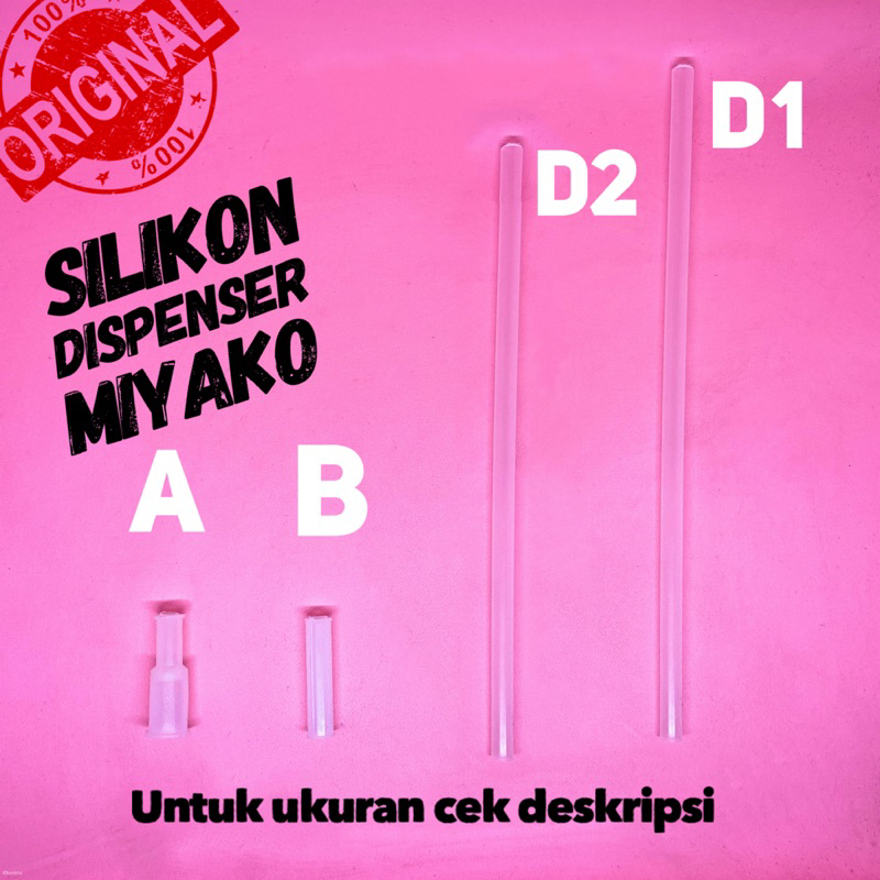 selang dispenser miyako air panas satu set  Selang Air Panas Dispenser Miyako original Selang Dispenser air Panas - Silikon Dispenser Miyako Original bahan Food Grade silicon kaku selang uap panas original miyako