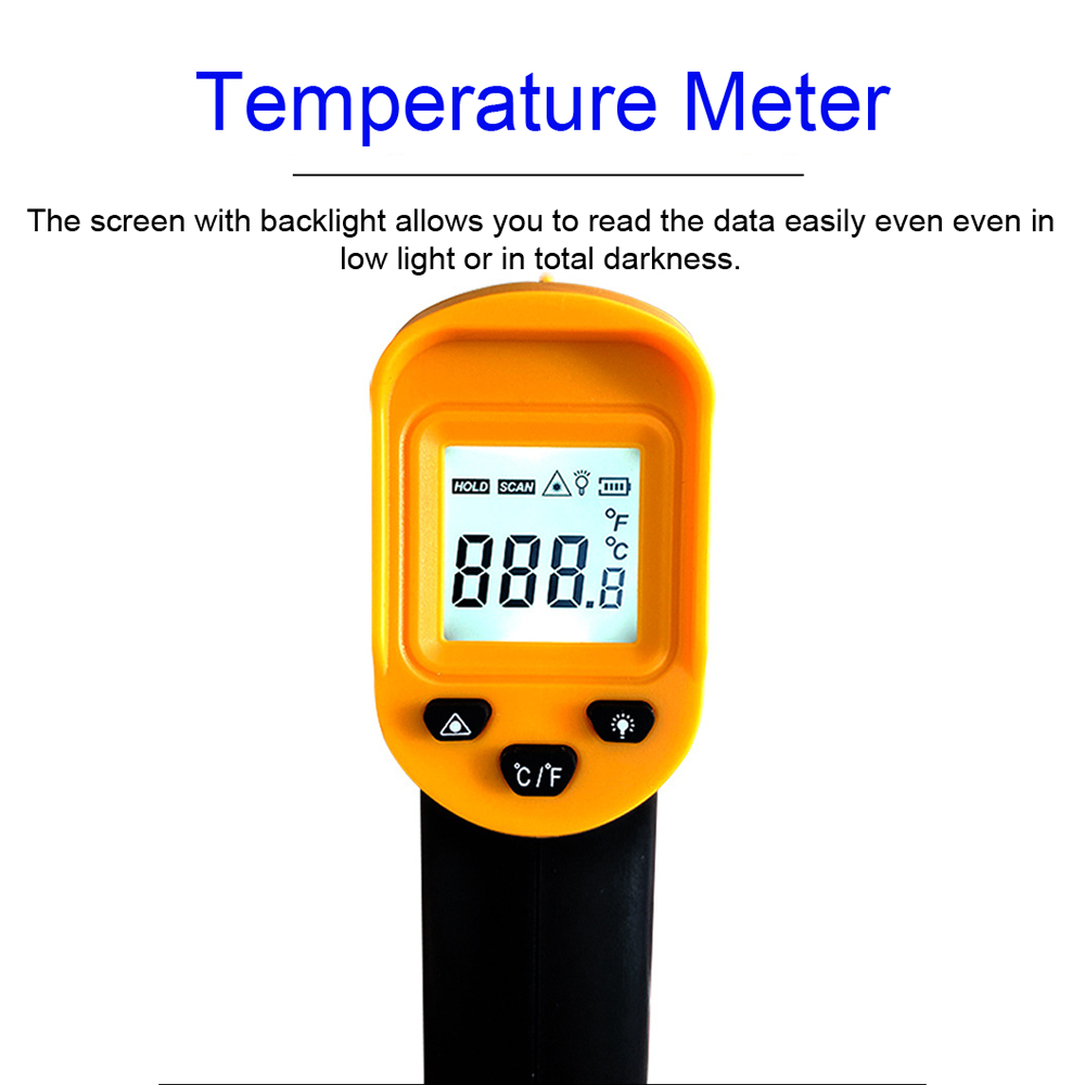 Infrared Thermometer Industrial LCD Backlight -50℃~500℃ Soonda A50