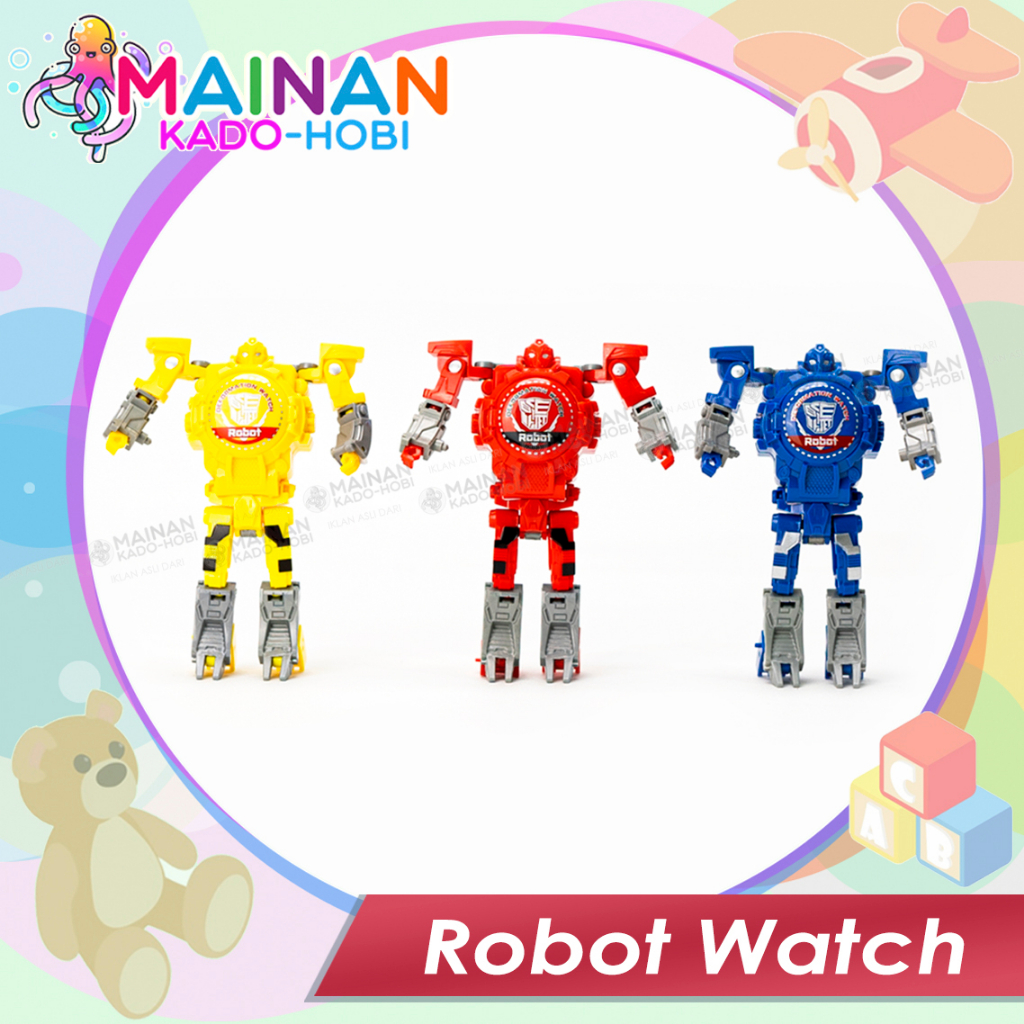 HADIAH UALNG TAHUN MAINAN ANAK JAM TANGAN ROBOT TRANSFORMER