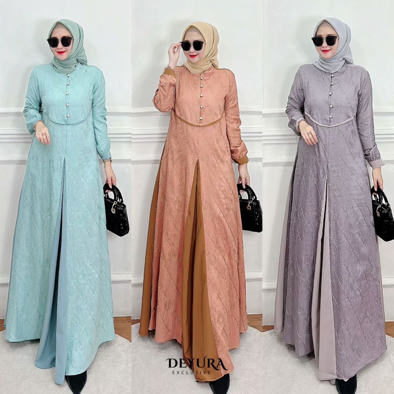 inayah  dress mewah Premium.Bahan jaguard Bordir crespo hq