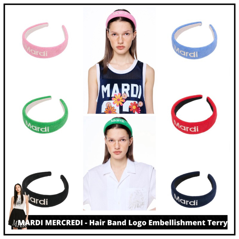 MARDI MERCREDI - Hair Band Logo Embellishment Terry