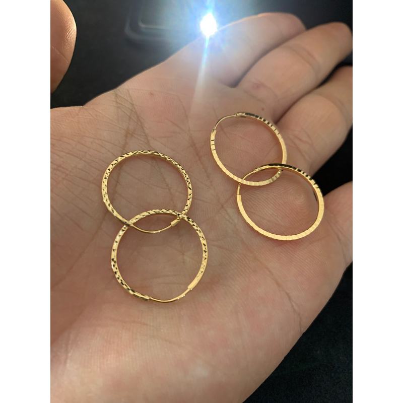 Anting emas asli polos mas kadar 700 model bulat