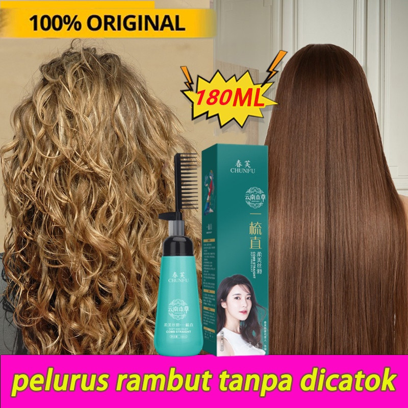 Krim Pelurus Rambut Keratin Smoothing Memperbaiki Rambut Rusak Nyaman Di Gunakan Lurus Permanen Obat