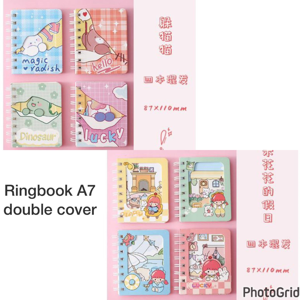 NOTEBOOK A7 A5 DJV STICKY NOTE BOOK RING / NON RING BUKU TULIS CATATAN LUCU IMPORT AESTHETIC VIRAL