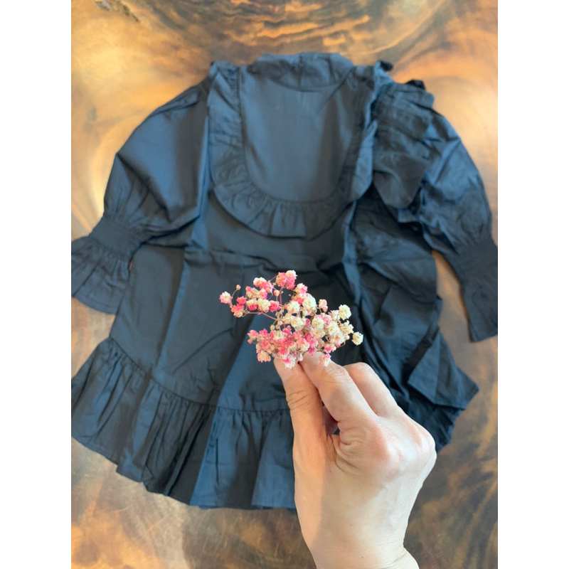 Dress anak perempuan hitam polos ala Korea fashion