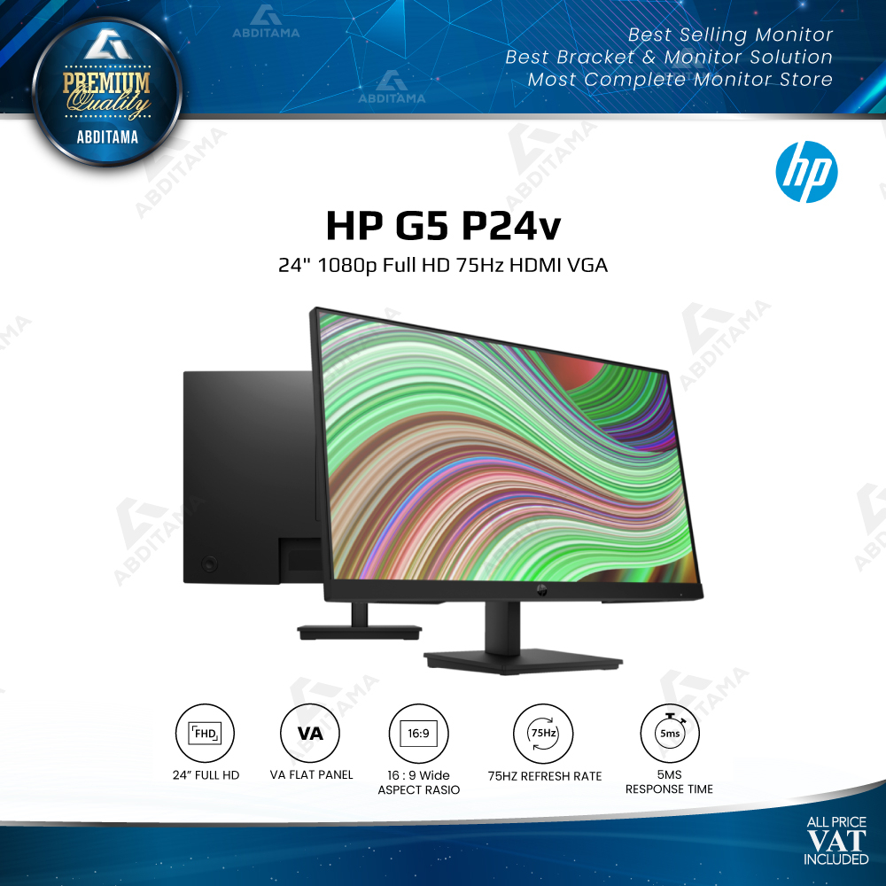 Monitor LED HP G5 P24v 24&quot; 1080p Full HD 75Hz HDMI VGA