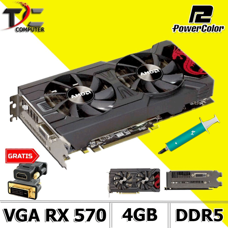 VGA RX 570 4GB DDR5 PLUS PASTA PAKET VGA