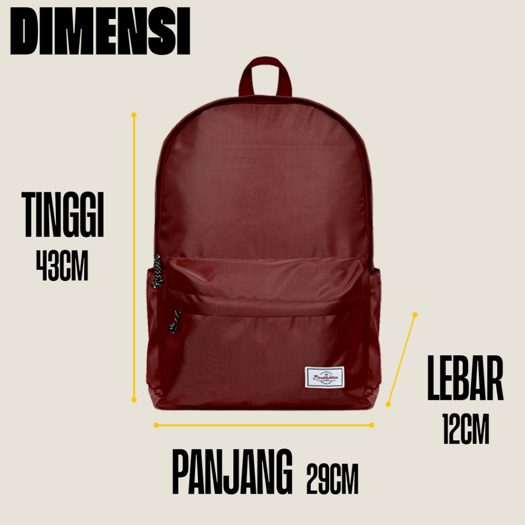 Scratchline Daily Backpack Maroon Tas Ransel Unisex