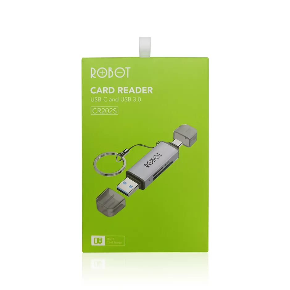 B_  Cardreader ROBOT CR202s Type-C USB A Memori TF Micro SD Card Reader Memory