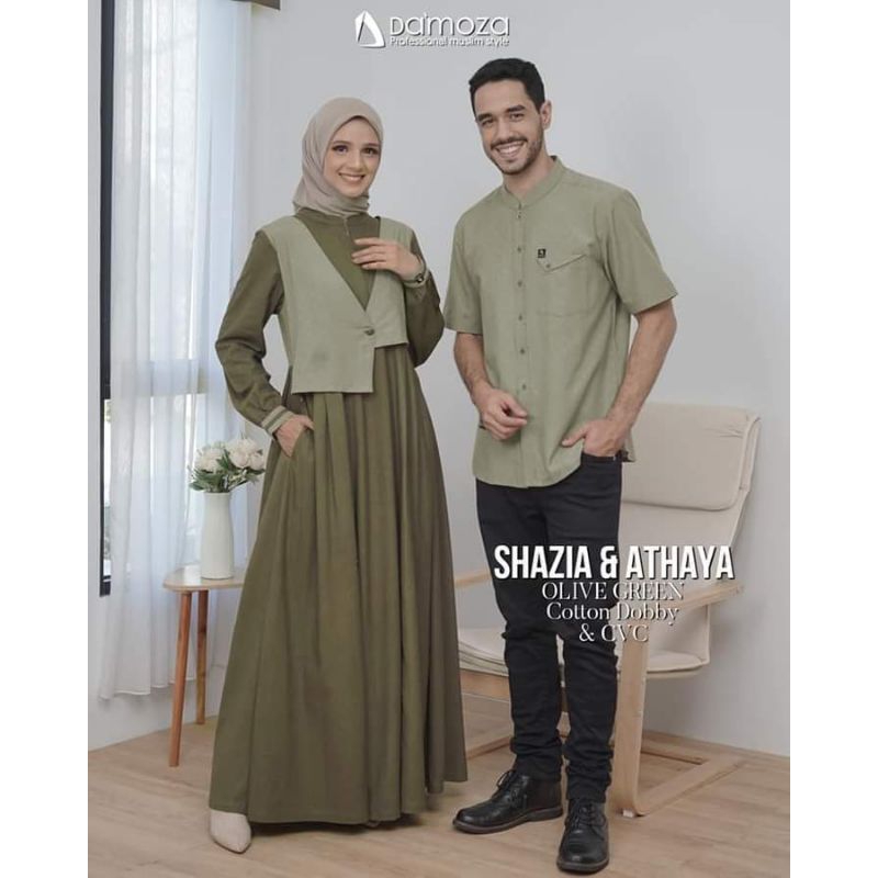 COUPLE DAMOZA SHAZIA & ATHAYA OLIVE GREEN