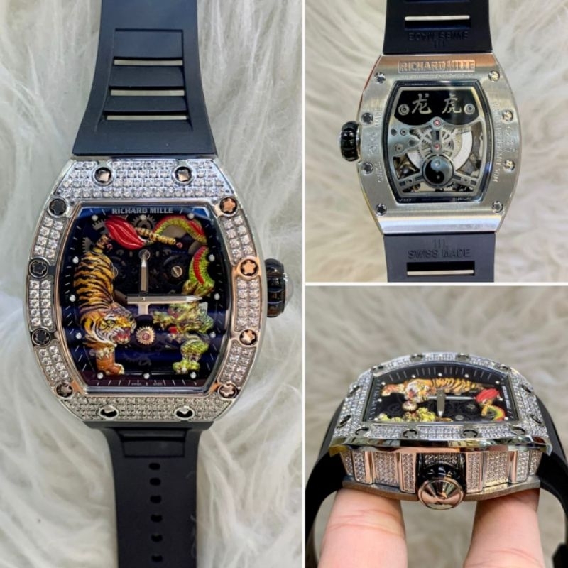 Jam Tangan Pria RM Mille Tiger Dragon Diamond Automatic