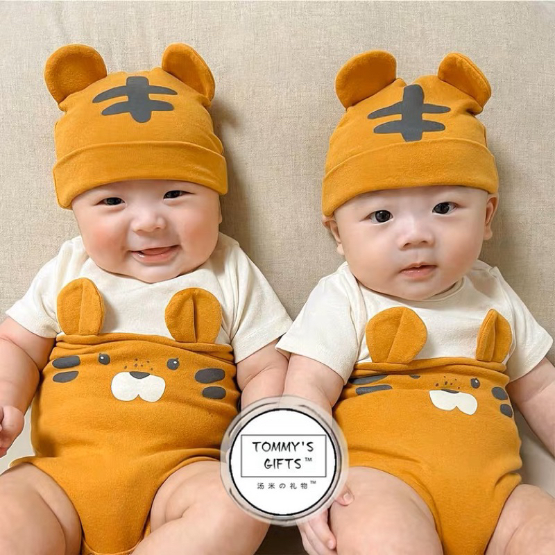 (Z0084) 0-2thn | Shiro Romper Set | Baju romper jumpsuit playsuit pakaian anak bayi cowok unisex pre