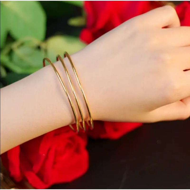 3pcs gelang keroncong wanita dewasa terbuat dari coin emas asli,, gelang tangan keroncong import ter