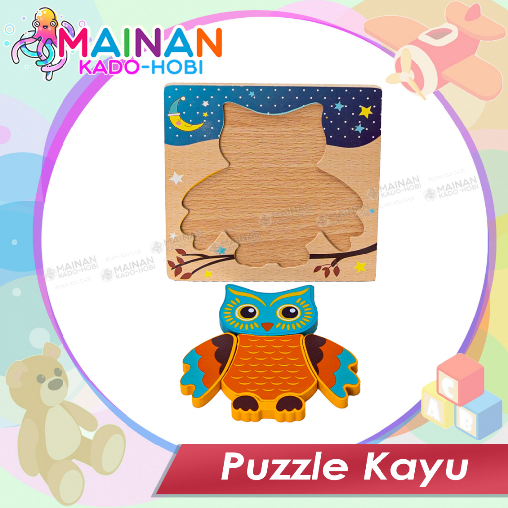 MAINAN ANAK EDUKASI PUZZLE CHUNKY KAYU PREMIUM KARAKTER ANIMAL VEHICLE