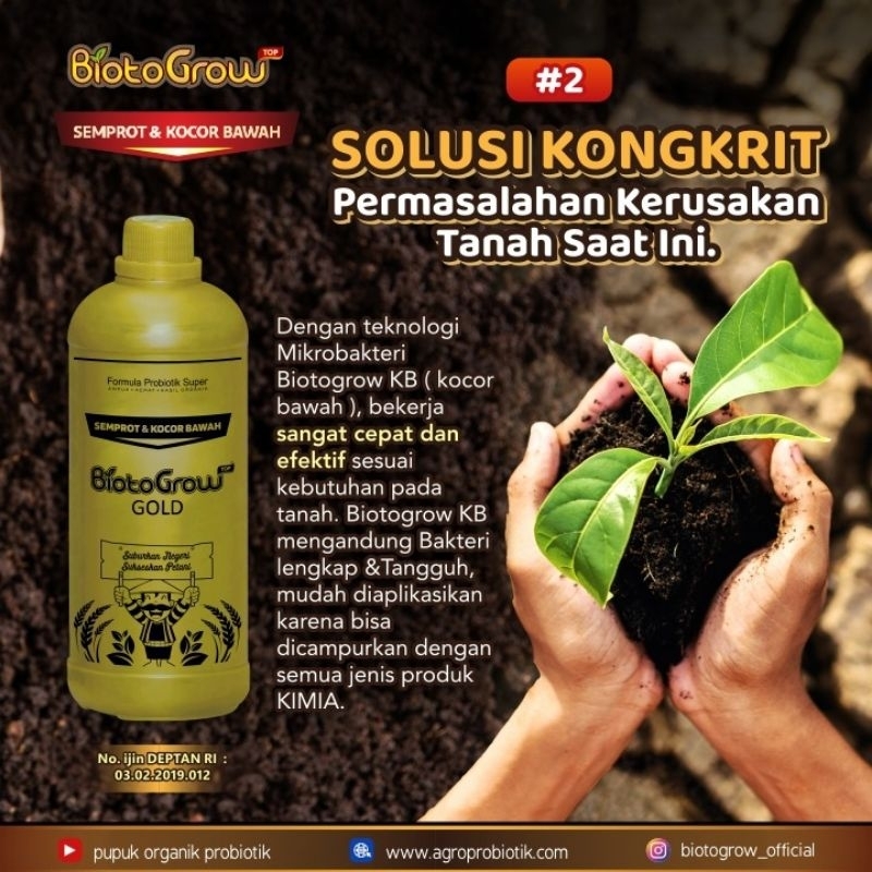 BIOTOGROW GOLD 1 LITER DUO AMPUH SEMPROT DAN KOCOR BAWAH FORMULA PROBIOTIK SUPER M21