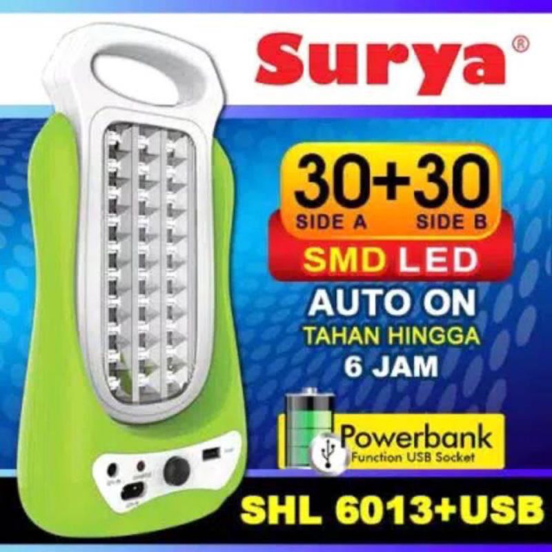 LAMPU EMERGENCY SURYA SHL 6013 DAN USB