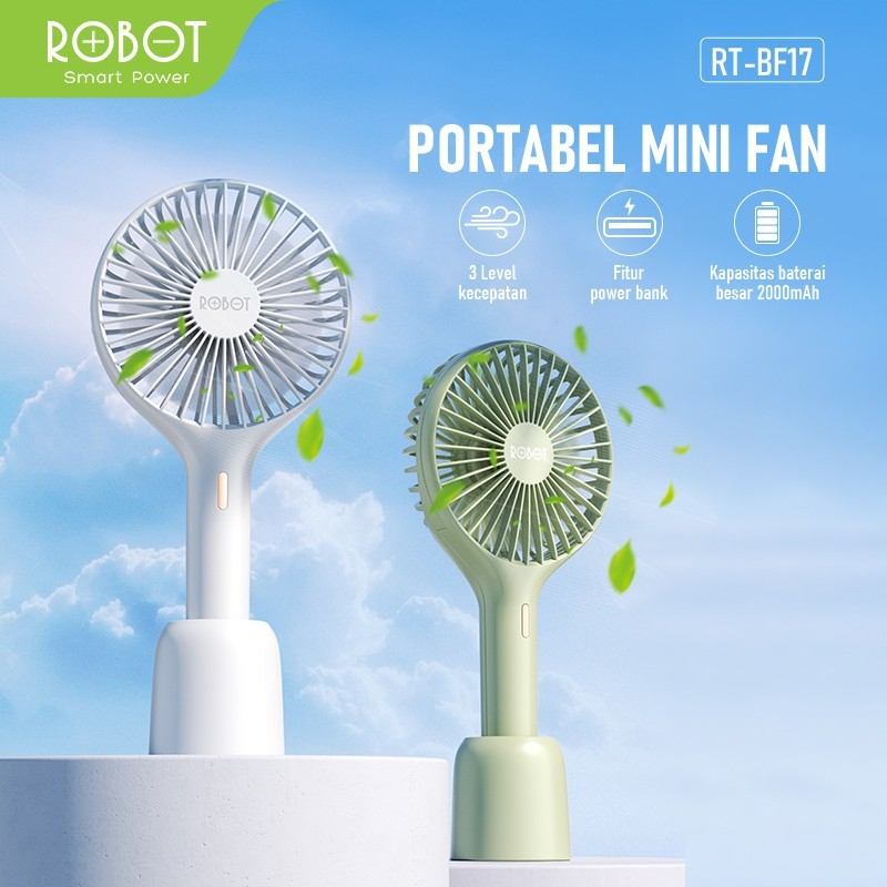 Kipas angin portable / Mini Fan Original Garansi - Robot RT-BF17