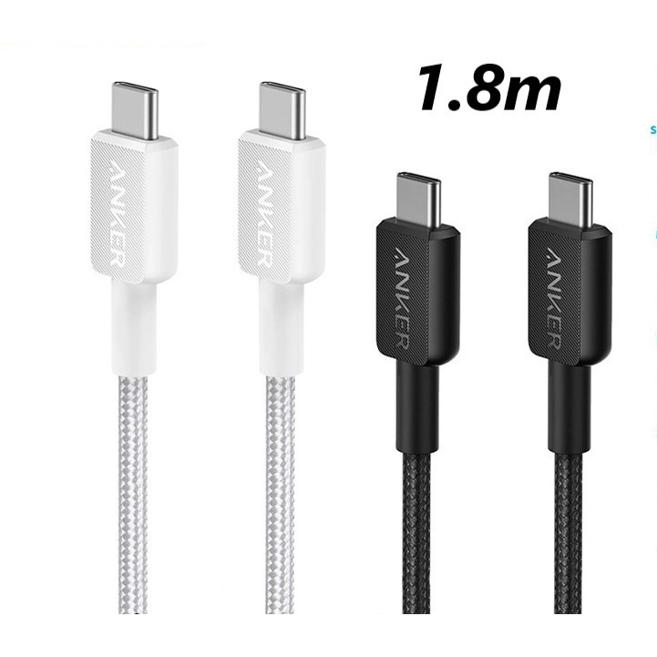 Kabel Charger Anker 322 USB-C to USB-C (6ft Braided) - ANKER A81F6