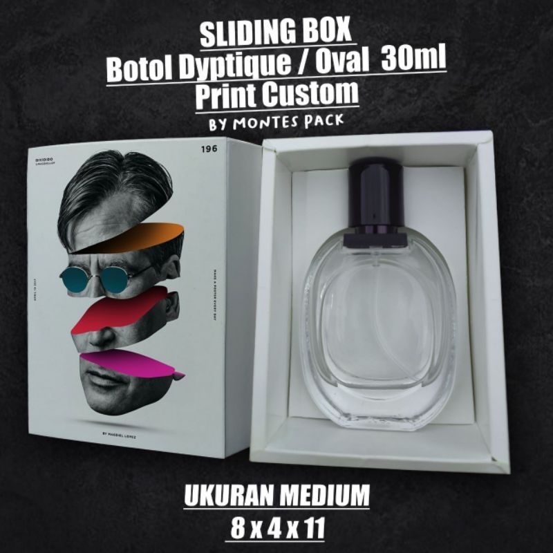 

BOX SLIDING Print custom Botol OVAL 30ml / Custom print dyptique OVAL 30ml