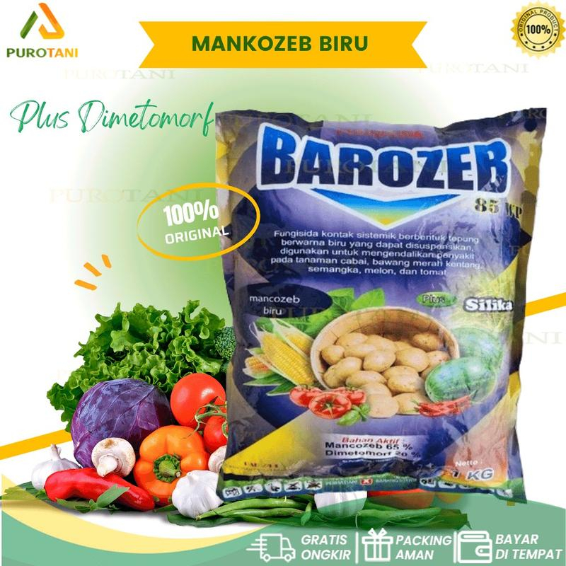 Barozeb 80 WP Mankozeb Biru Plus Silika  1KG Dimetomorf 20% Obat Busuk Daun Bercak Daun