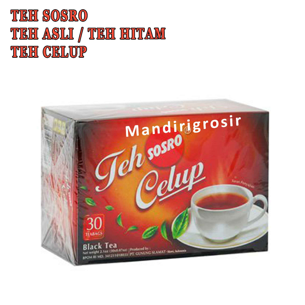 Teh Asli* Teh Sosro Celup* Teh Hitam Celup* 60gr* 30 teabags